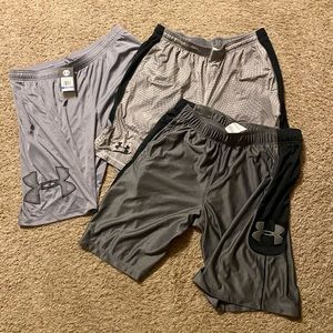 ‼️3 Pair Men’s XL Under Armour Shorts Various Grey-2 NWT‼️
